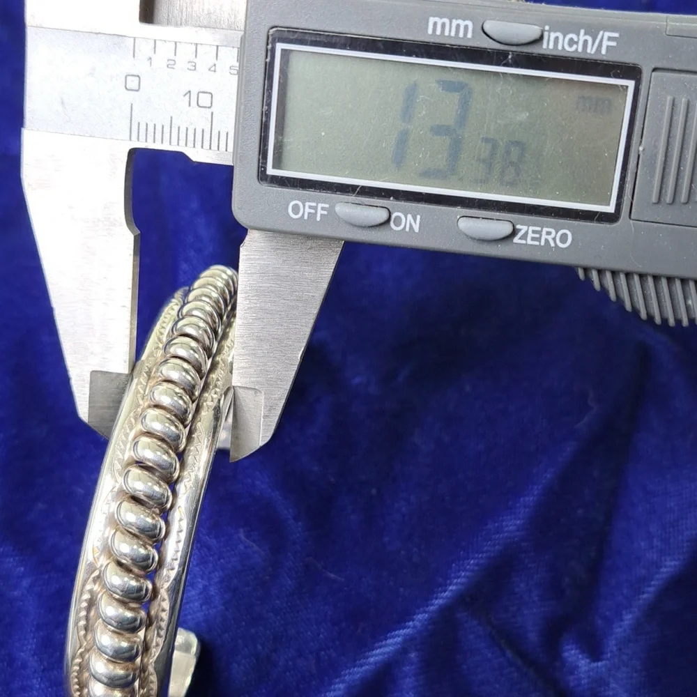 Sterling Silver Twisted Coil Cuff Bracelet Stamped Sterling - Picture 12 of 13
